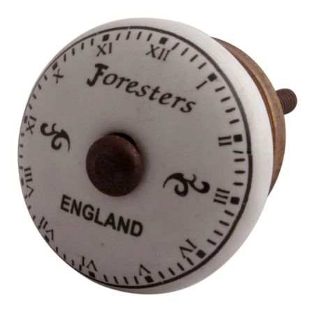 Foresters England Roman Watch Flat Ceramic Drawer Knob